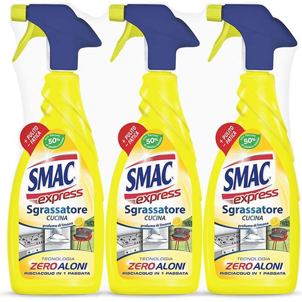3 x 650 ml Smac Express - Sgrassatore Cucina al Limone, Detergente Spray Promo (1)