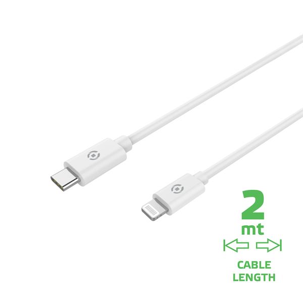 LIGHTNING TO USB-C 60W CABLE 2MT WH